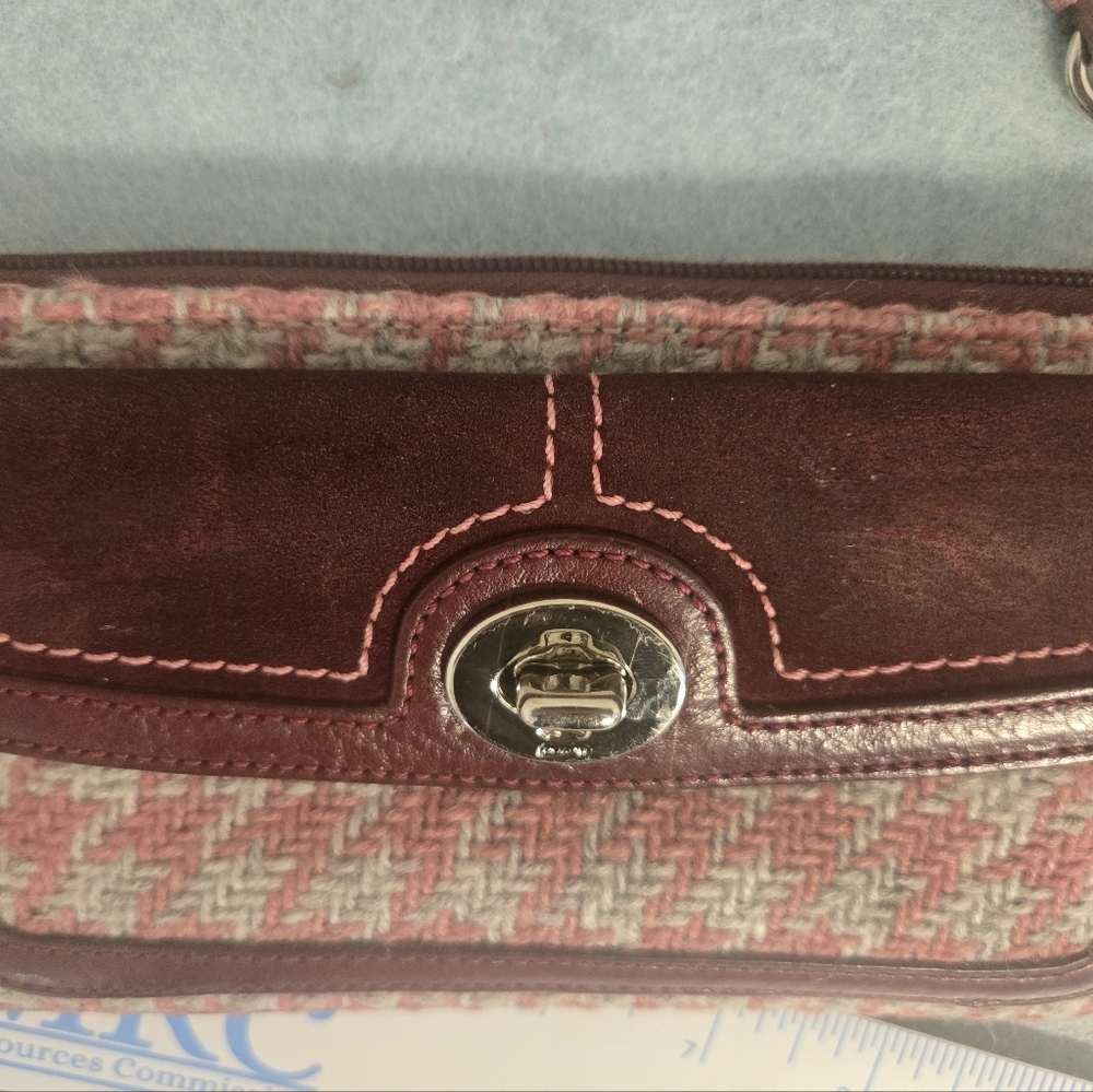 Coach Burgundy and Tweed Wristlet -used - Picture 12 of 16
